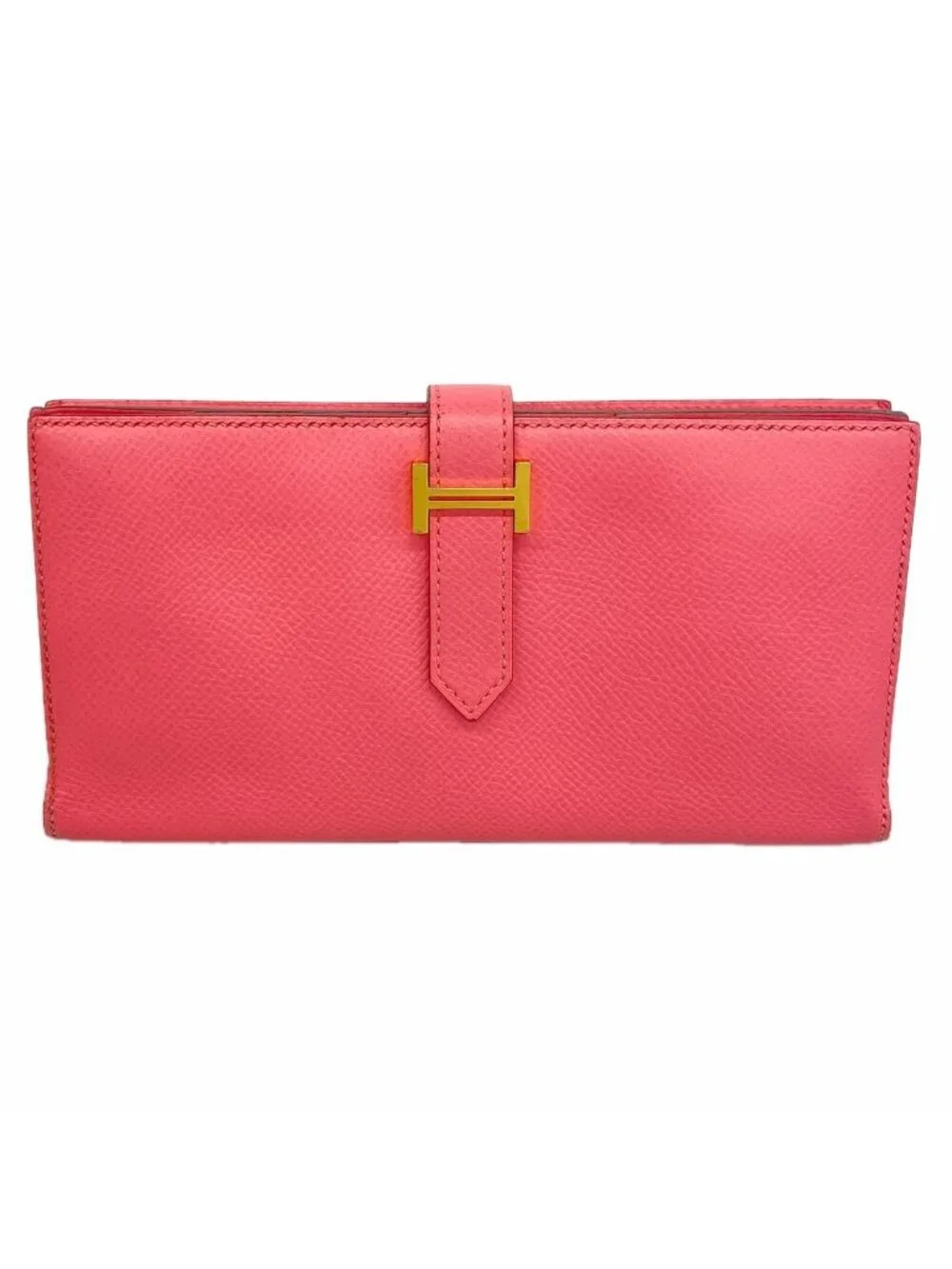 Hermes Wallet Bearn Soufflet Veau Epsom Rose Azalea Gold